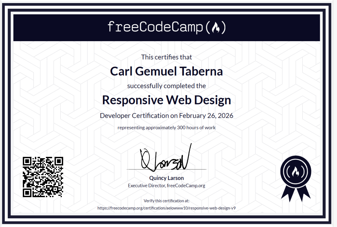 Responsive Web Design Certificate preview