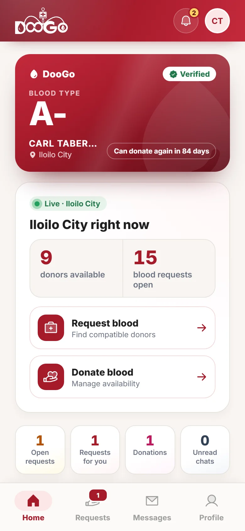 Dashboard on mobile