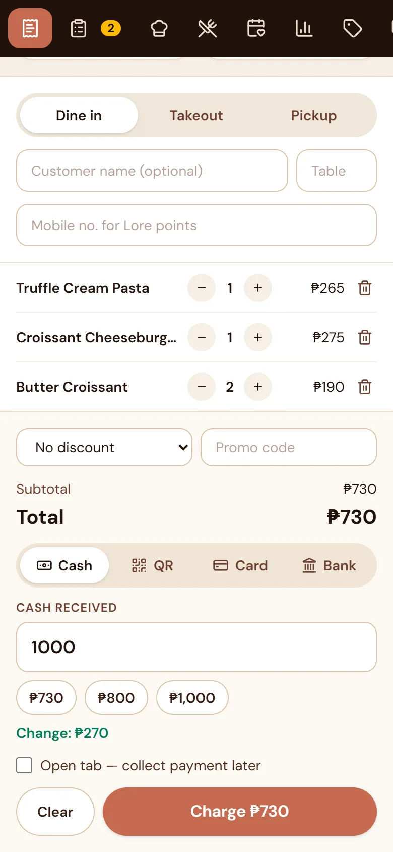 Register ticket on mobile